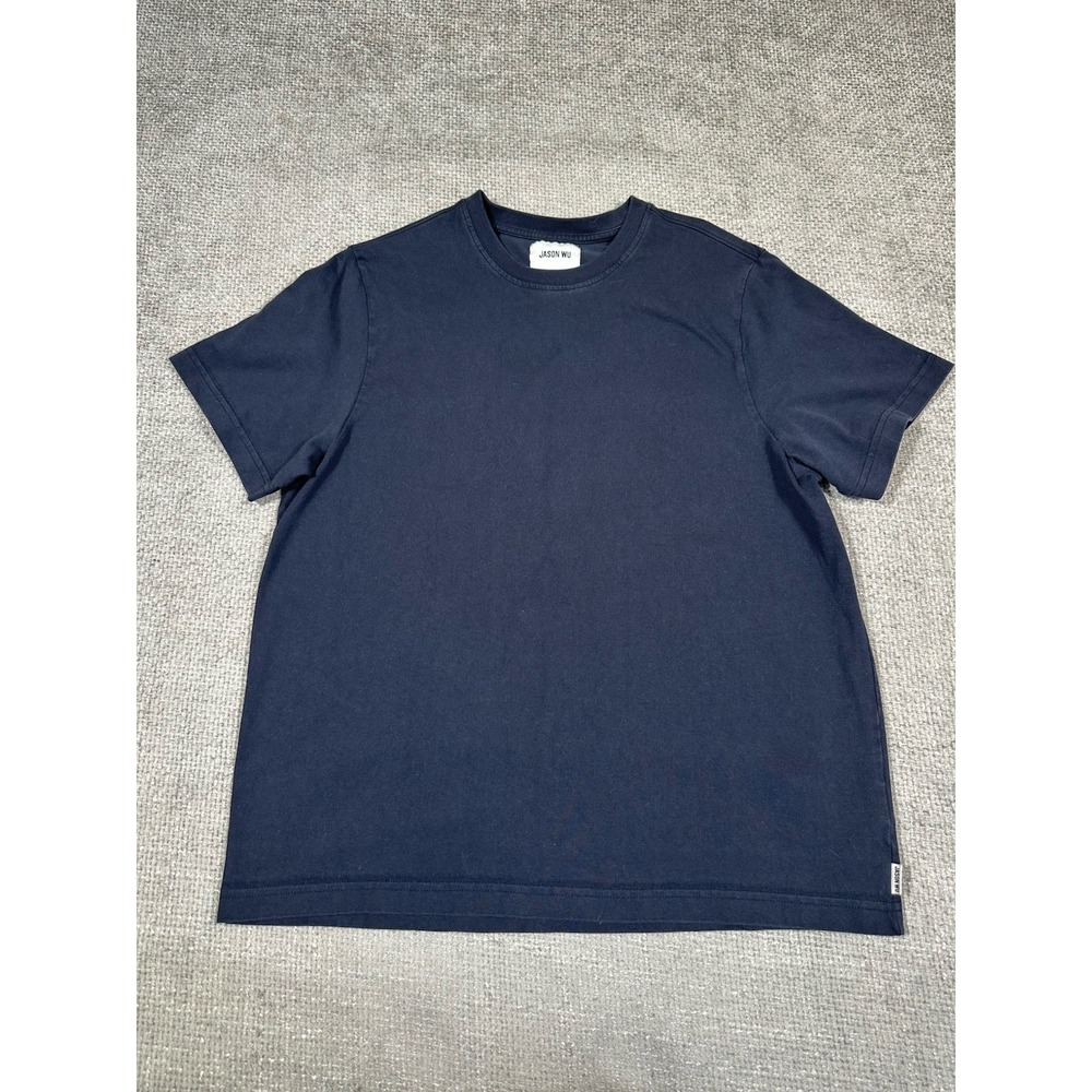 Jason Wu Shirt Mens XL Blue Crew Neck Short Sleeve Tee Heavy Cotton
